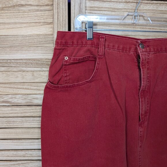 Venezia Red Denim Midi Skirt Size 20 - Picture 2 of 10